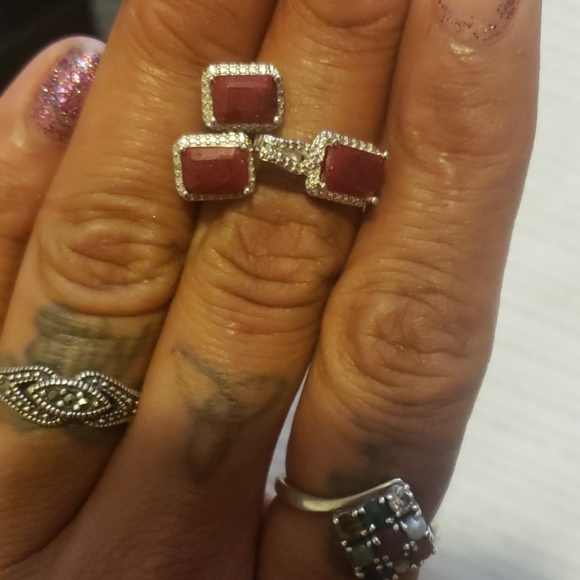 Rudy and Diamond Earring and Pendant set - Picture 3 of 3